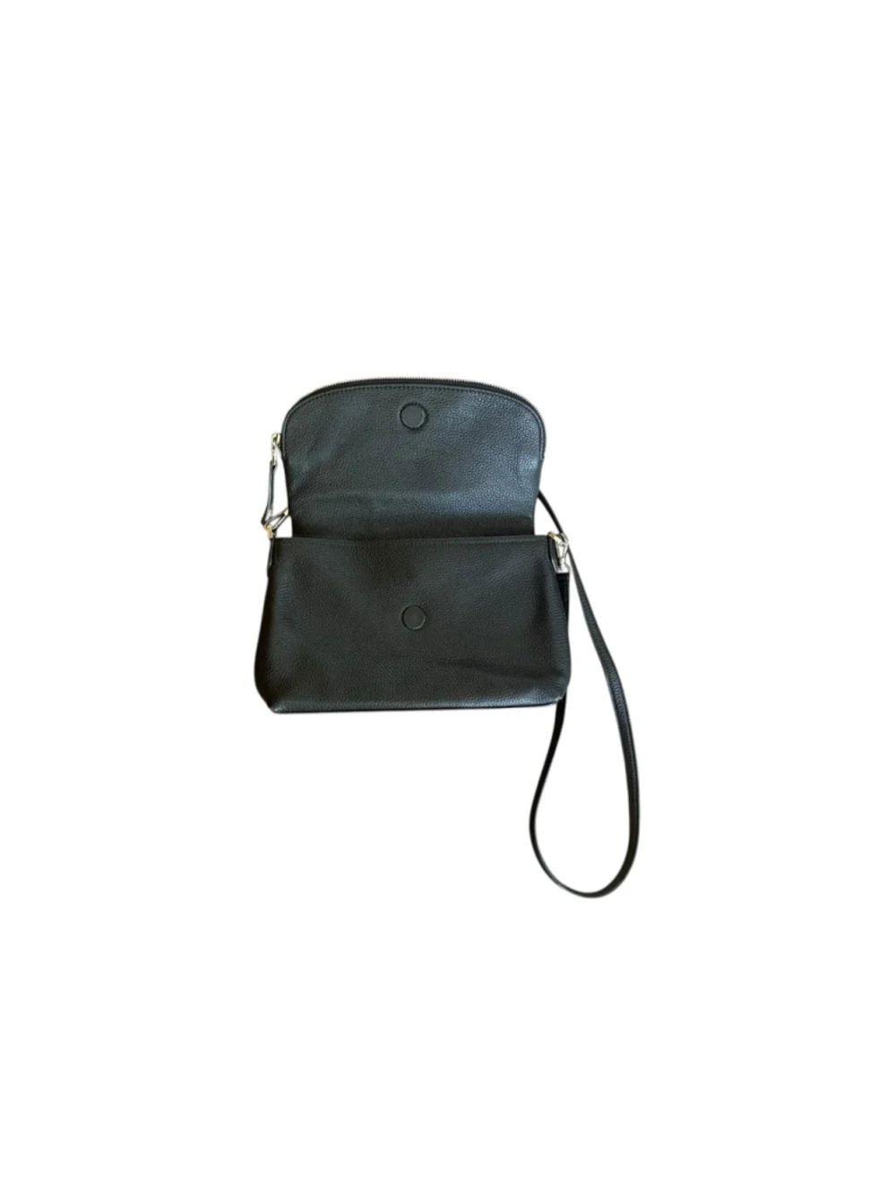 Kate Spade Black Pebble Leather Polly Flap Large Classic Preppy